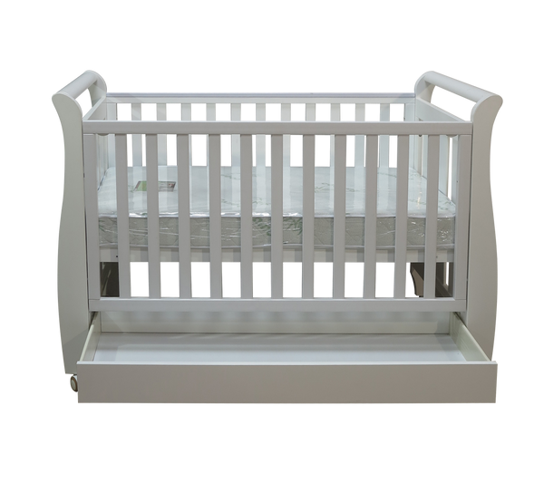 Babyworth Urban Sleigh Cot with Drawer & Mattress - Babyworth