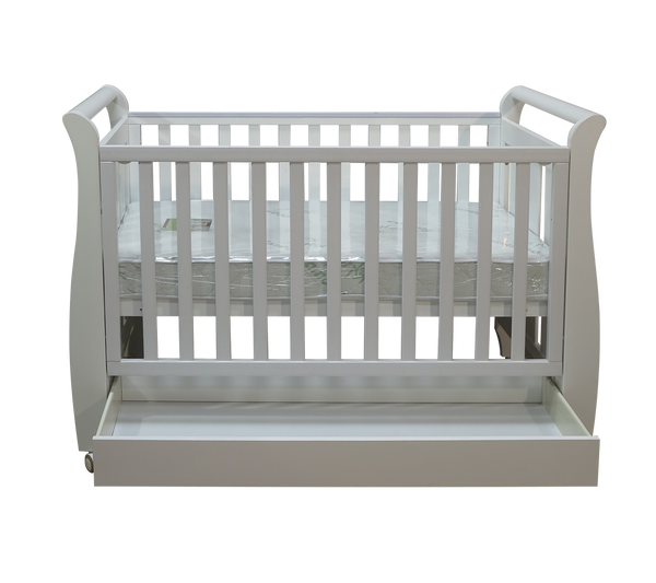 Babyworth Urban Sleigh Cot With Drawer+Chest +Change Table+Optioned With Mattress - Babyworth