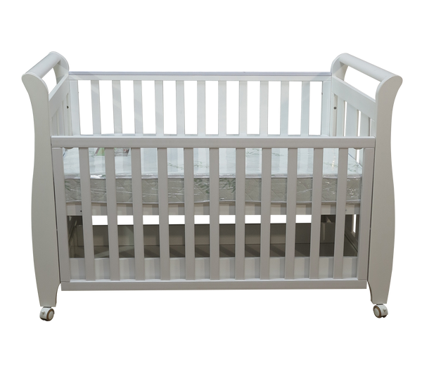 Babyworth Urban Sleigh Cot with Drawer & Mattress - Babyworth