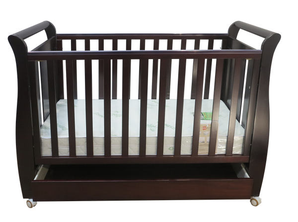 Babyworth Urban Sleigh Cot with Drawer & Mattress - Babyworth
