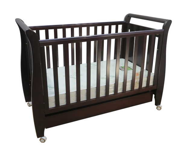 Babyworth Urban Sleigh Cot with Drawer & Mattress - Babyworth