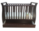 Babyworth Urban Sleigh Cot with Drawer & Mattress - Babyworth
