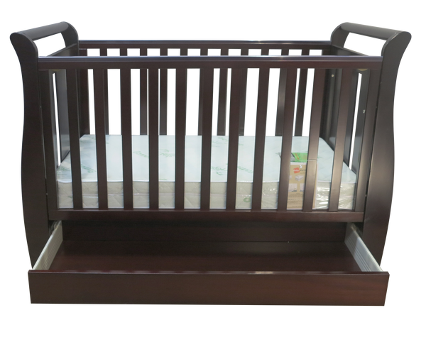Babyworth Urban Sleigh Cot with Drawer & Mattress - Babyworth