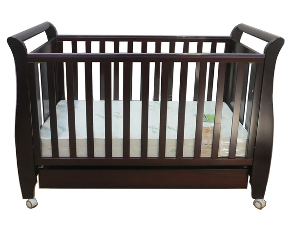 Babyworth  B4+DR Urban Sleigh Cot with Drawer & Mattress - Babyworth