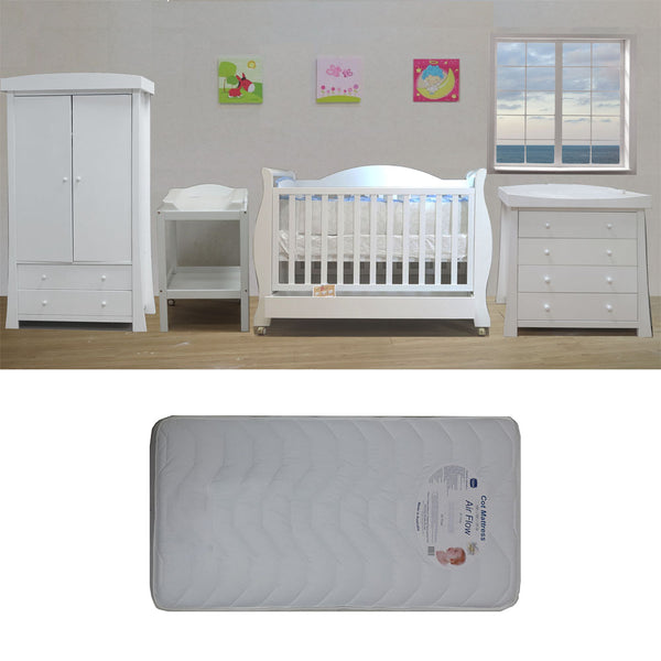 Babyworth Royal Sleigh Cot Change Table Chest Robe - Babyworth