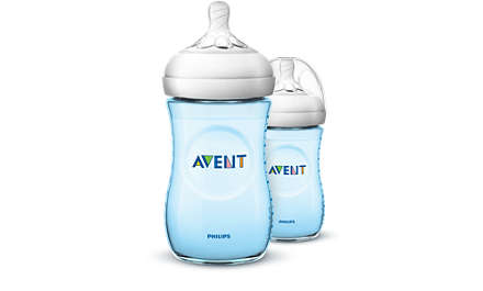 Philips Avent Natural baby bottle 260ml blue 2pk SCF035/27 - Babyworth