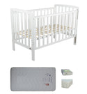 Childcare  Bristol Cot +Mattress Package White - Babyworth