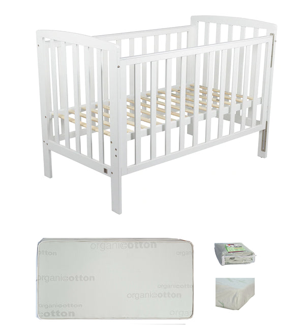 Childcare  Bristol Cot +Mattress Package White - Babyworth