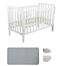 Childcare  Bristol Cot +Mattress Package White - Babyworth