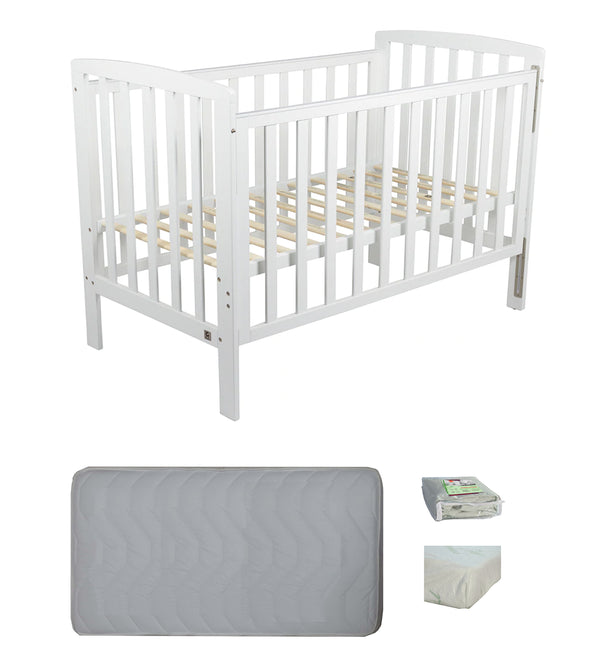 Childcare  Bristol Cot +Mattress Package White - Babyworth