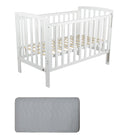 Childcare  Bristol Cot +Mattress Package White - Babyworth