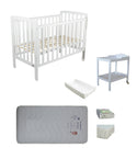 Childcare  Bristol Cot With Mattress and Change Table with Pad Package - Babyworth