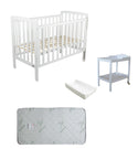 Childcare  Bristol Cot With Mattress and Change Table with Pad Package - Babyworth