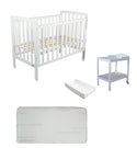 Childcare  Bristol Cot With Mattress and Change Table with Pad Package - Babyworth