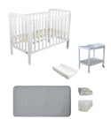 Childcare  Bristol Cot With Mattress and Change Table with Pad Package - Babyworth