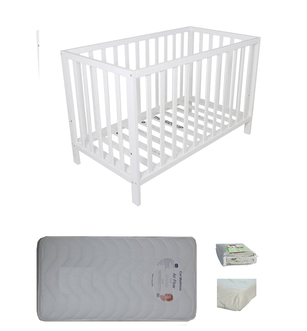 Childcare Cot +Mattress Package White - Babyworth