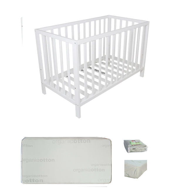 Childcare Cot +Mattress Package White - Babyworth