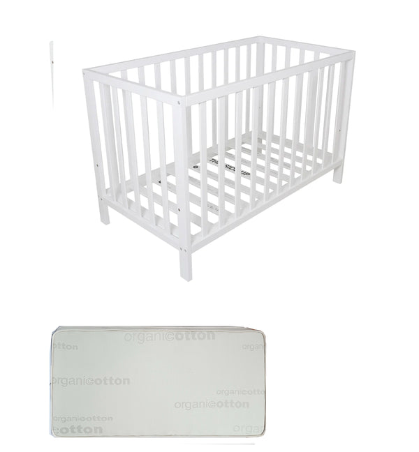 Childcare Cot +Mattress Package White - Babyworth