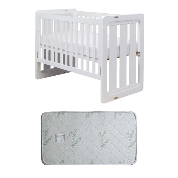 Grotime  Rollover Trend Cot White Baby Bed with Mattress - Babyworth