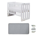 Grotime  Rollover Trend Cot White Baby Bed with Mattress - Babyworth