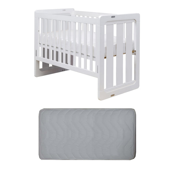 Grotime  Rollover Trend Cot White Baby Bed with Mattress - Babyworth