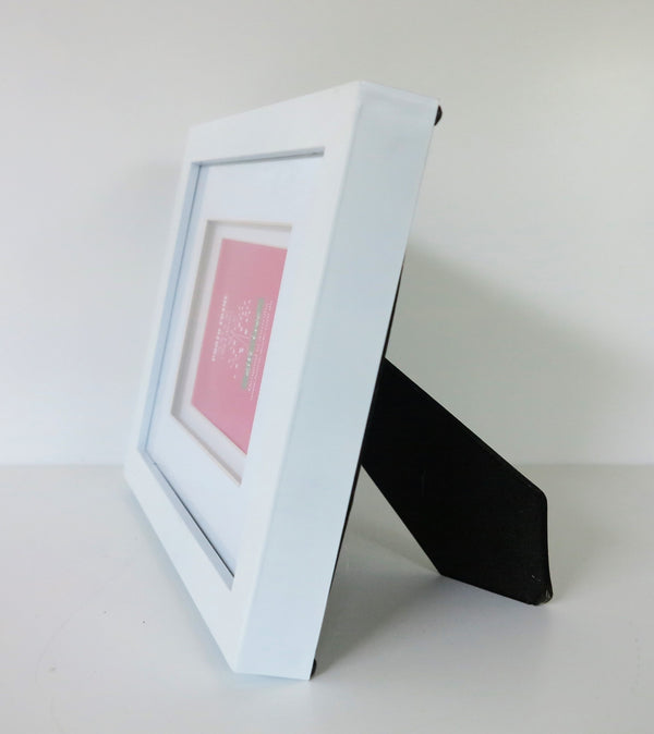 PICTURE FRAME BOX MAT FOR PHOTO SIZE 5x7" WHITE-WHITE - Babyworth