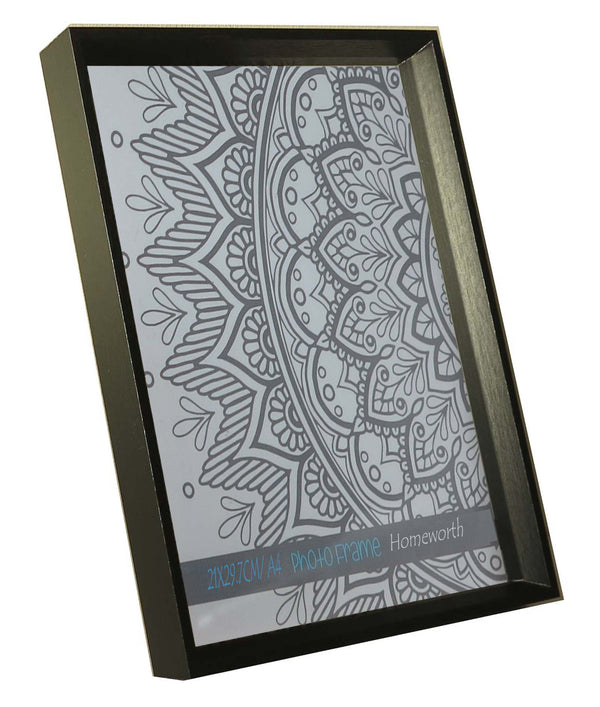 Homeworth Picture Frame Angled Series For Photo Size 4x6",5x7",6x8",8x10",11x14", A4 Black - Babyworth