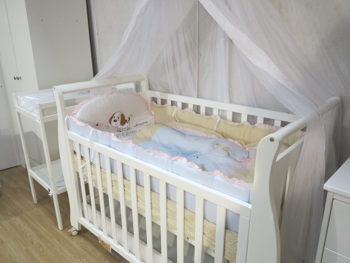 Babyworth B3 Sleigh Cot+Mattress+Mother's Choice Adore Car Seat+Luxi Pram Deal - Babyworth
