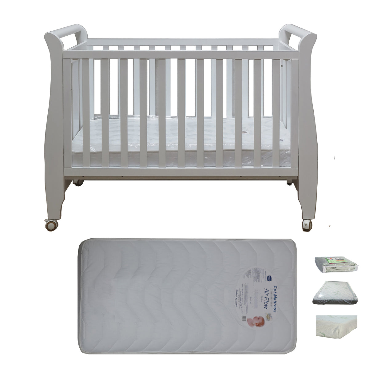 Babyworth  B4 Urban Sleigh Cot & Mattress - Babyworth