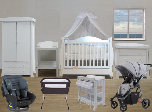 Valco Baby Pram Mother's Choice Car Seat Sleigh Cot Change Table Chest Robe Toy Box Package Deal - Babyworth