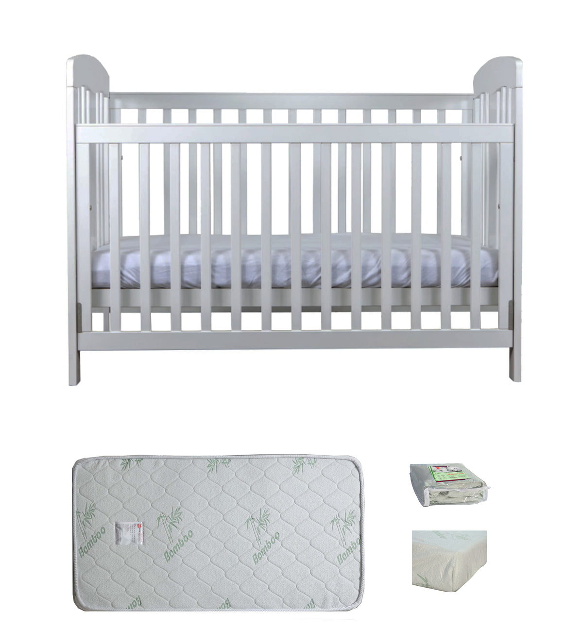 Grotime   Pearl 4-in-1 cot  Baby Bed with Mattress - Babyworth