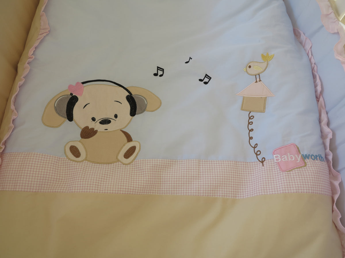Babyworth  Cot Bedding Set With Blanket & Sheets & Bumper & Pillar Blue - Babyworth