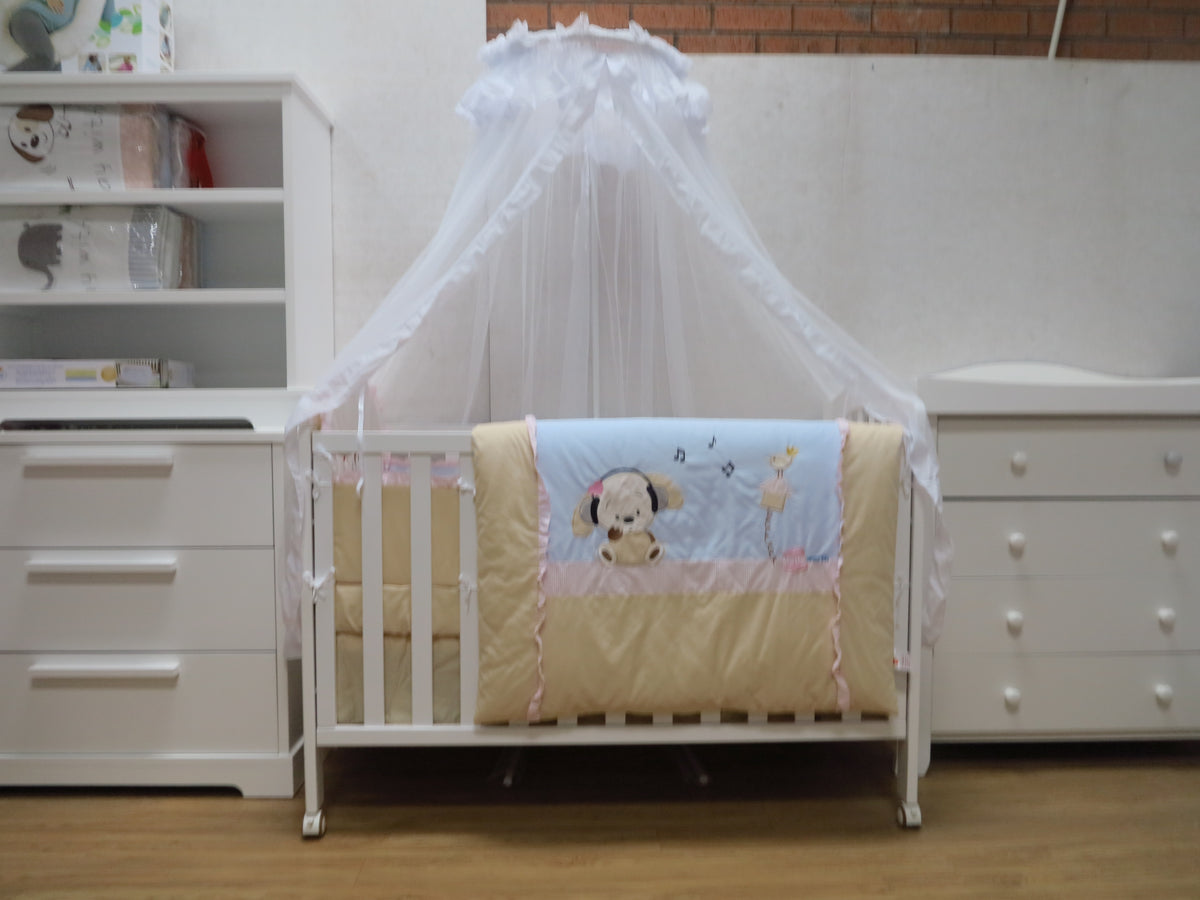Babyworth  Cot Bedding Set With Blanket & Sheets & Bumper & Pillar Blue - Babyworth