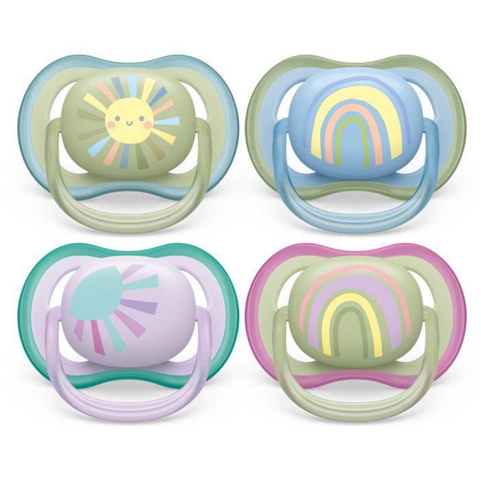 Philips Avent Ultra Air Soother, 0-6 months, Deco Mixed 2-pack,  Mixed