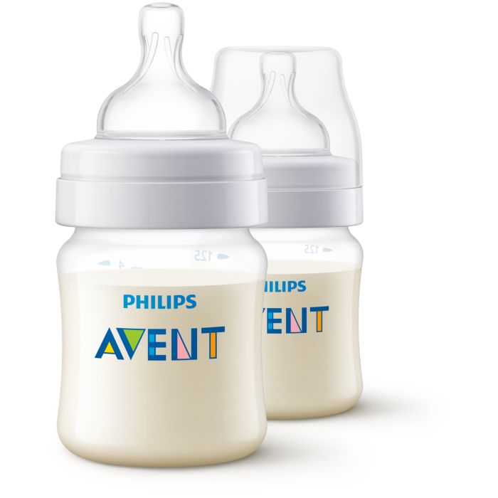 Philips Avent Anti-Colic Baby Bottles, 125ml, 2-pack,  Clear