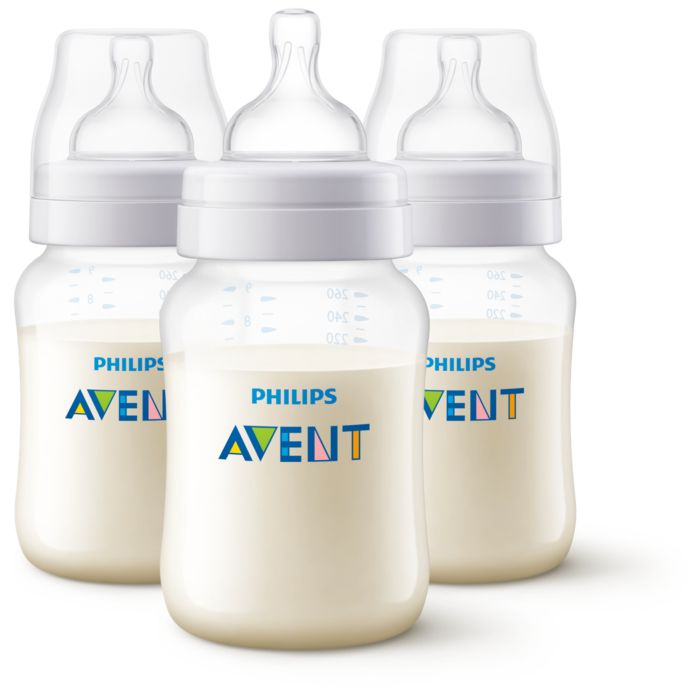 Philips Avent Anti-Colic Baby Bottles, 260ml, 3-pack   Clear
