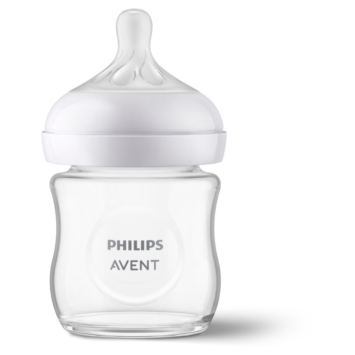 Philips Avent Natural Response Glass Baby Bottle, 120ml, 1-pack  Clear