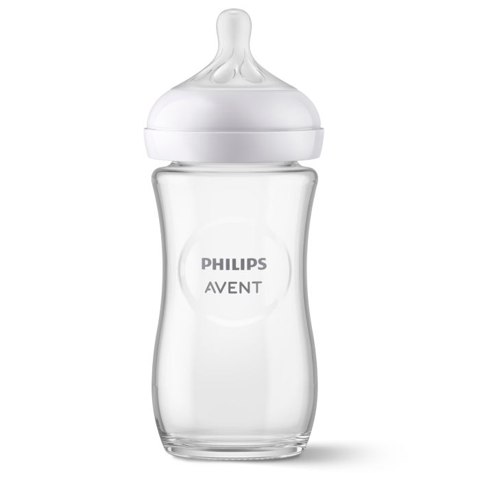 Philips Avent Natural Response Glass Baby Bottle, 240ml, 1-pack  Clear