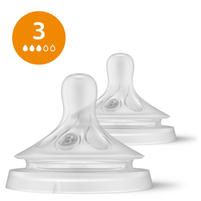Philips Avent Natural Response Teats, 1 month+, Flow 3, 2-pack  Clear