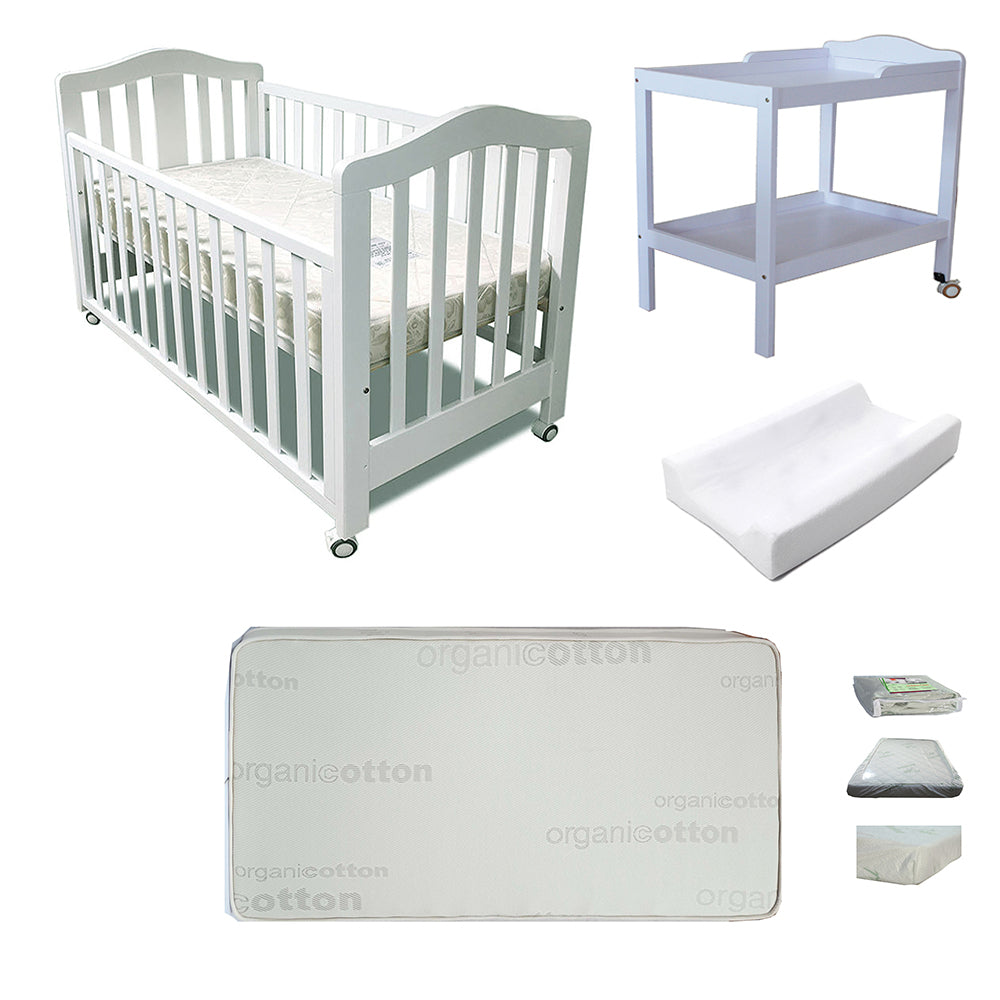 Babyworth Classic Cot +Mattress +Change Table - Babyworth