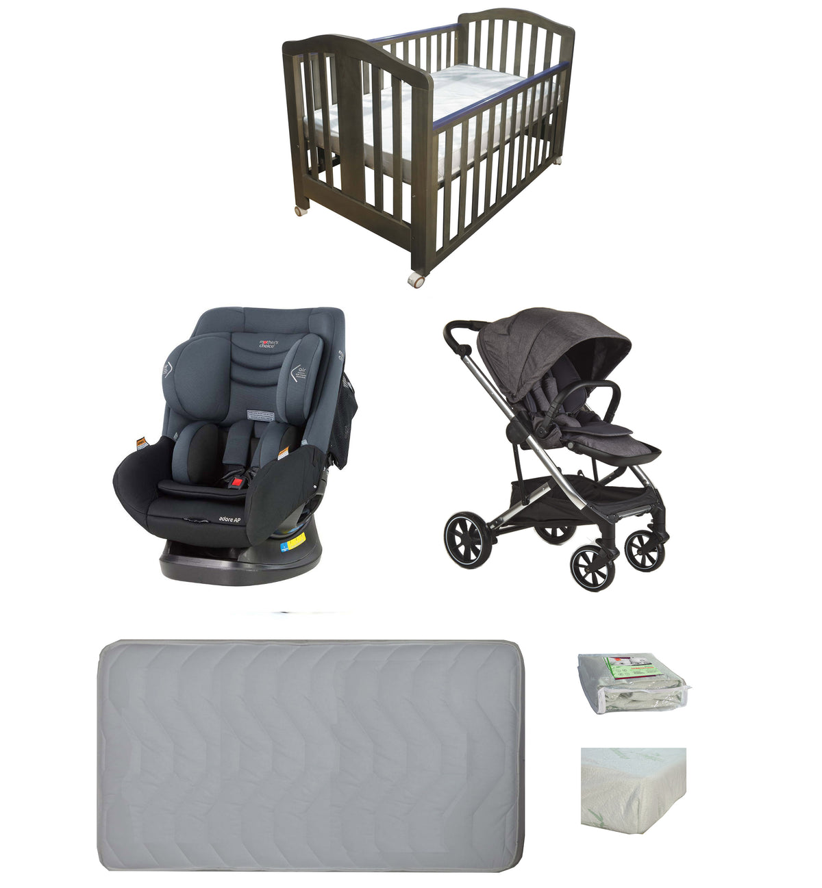 Babyworth Classic Cot+Luxi Pram+Mother's Choice Adore Car Seat+Mattress Package - Babyworth