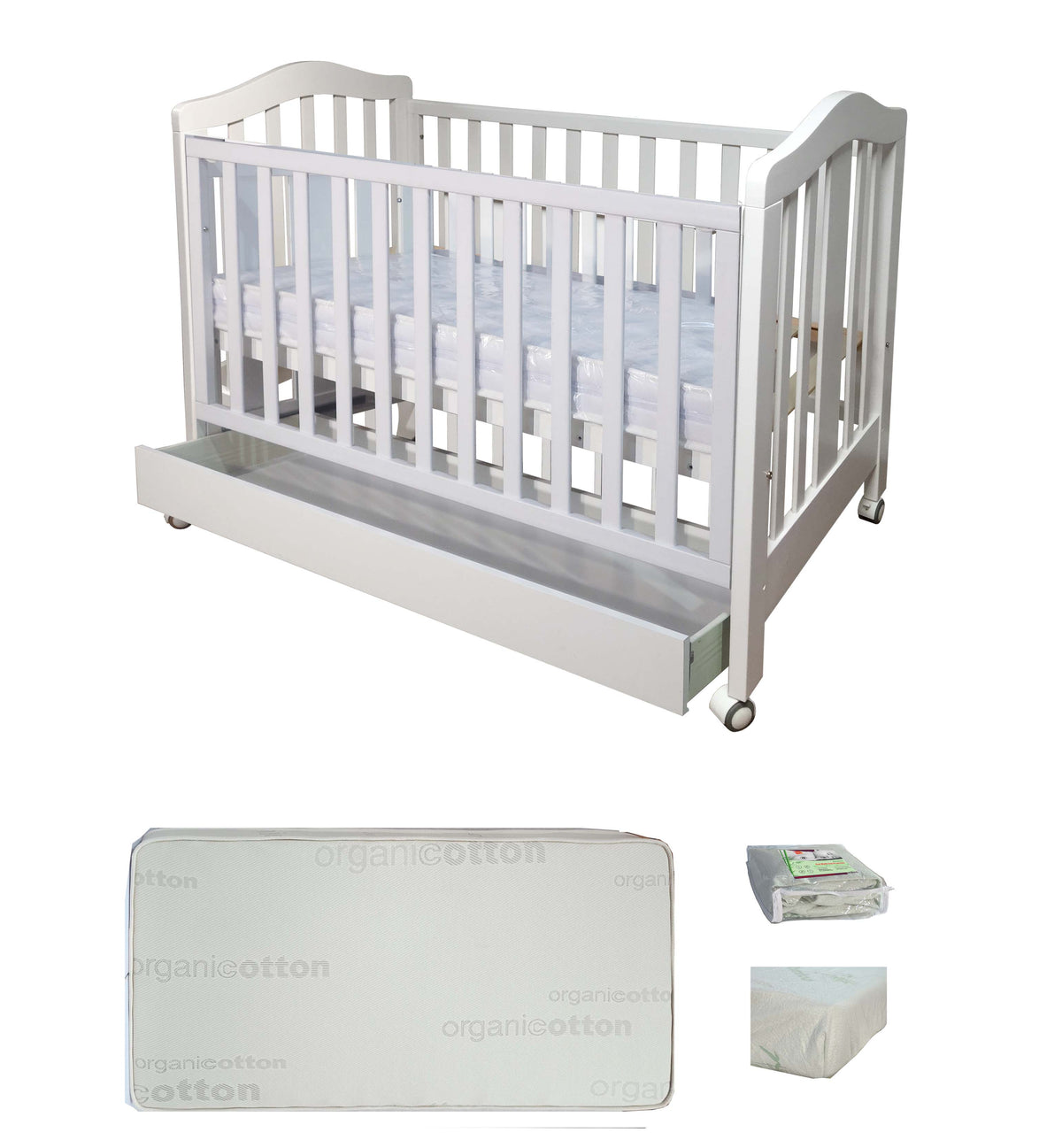 Babyworth Classic Cot With Drawer Option With Mattress - Babyworth