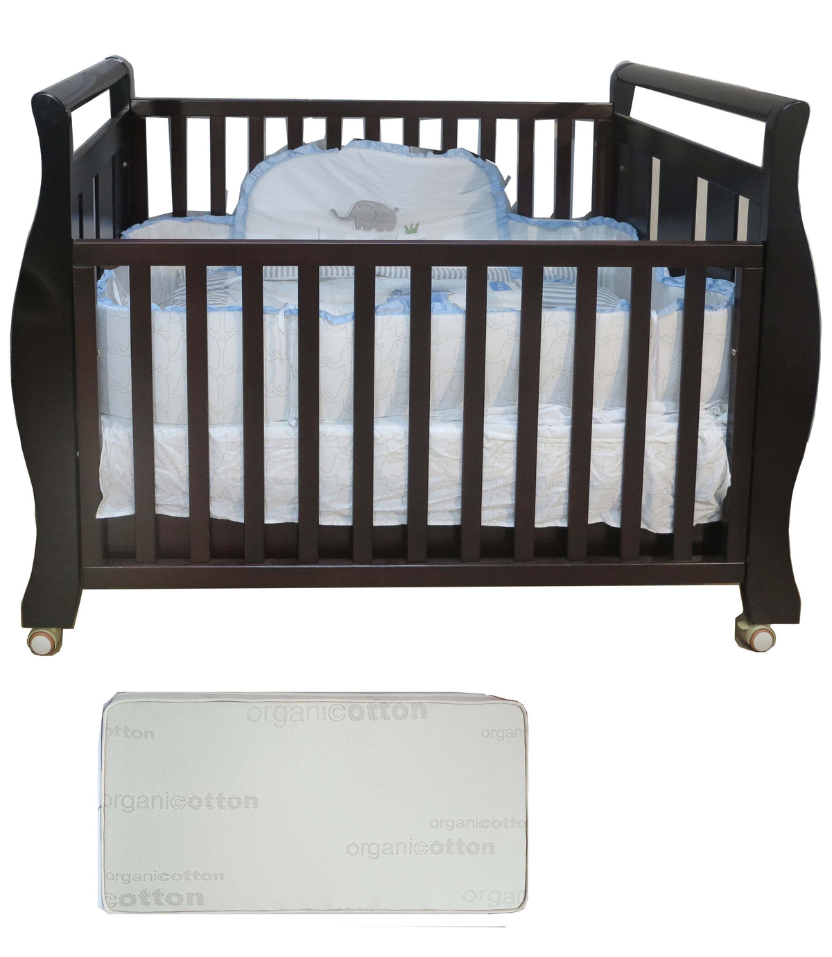 Babyworth Sleigh Cot  with Mattress - Babyworth