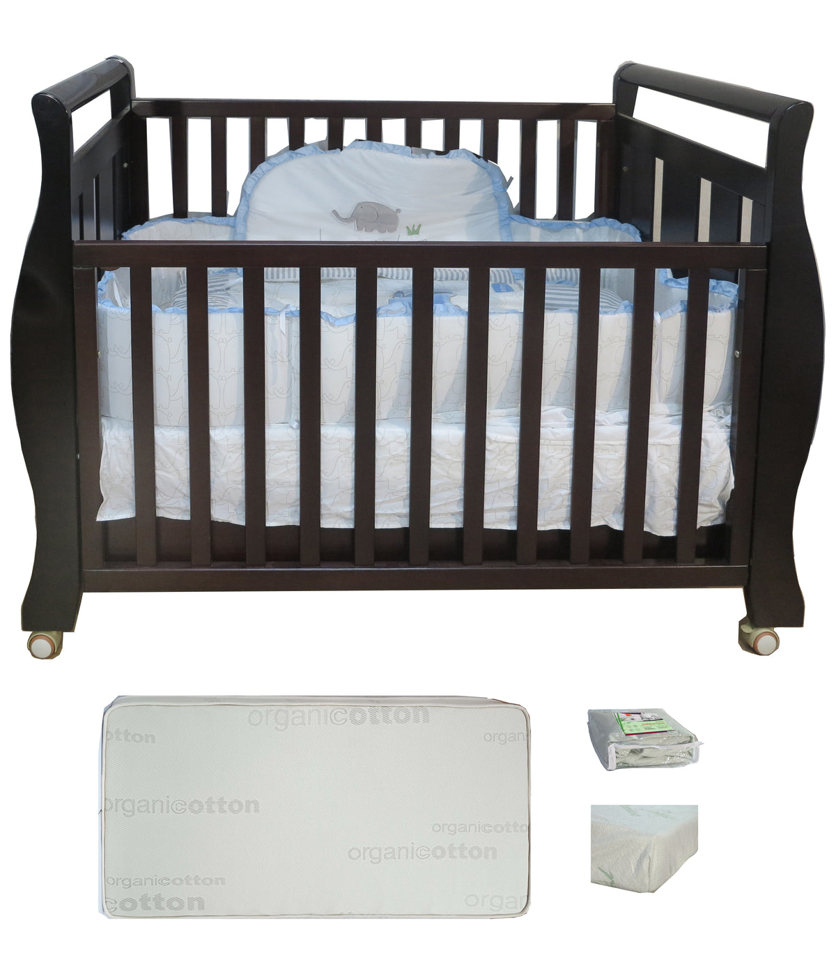 Babyworth Sleigh Cot  with Mattress - Babyworth