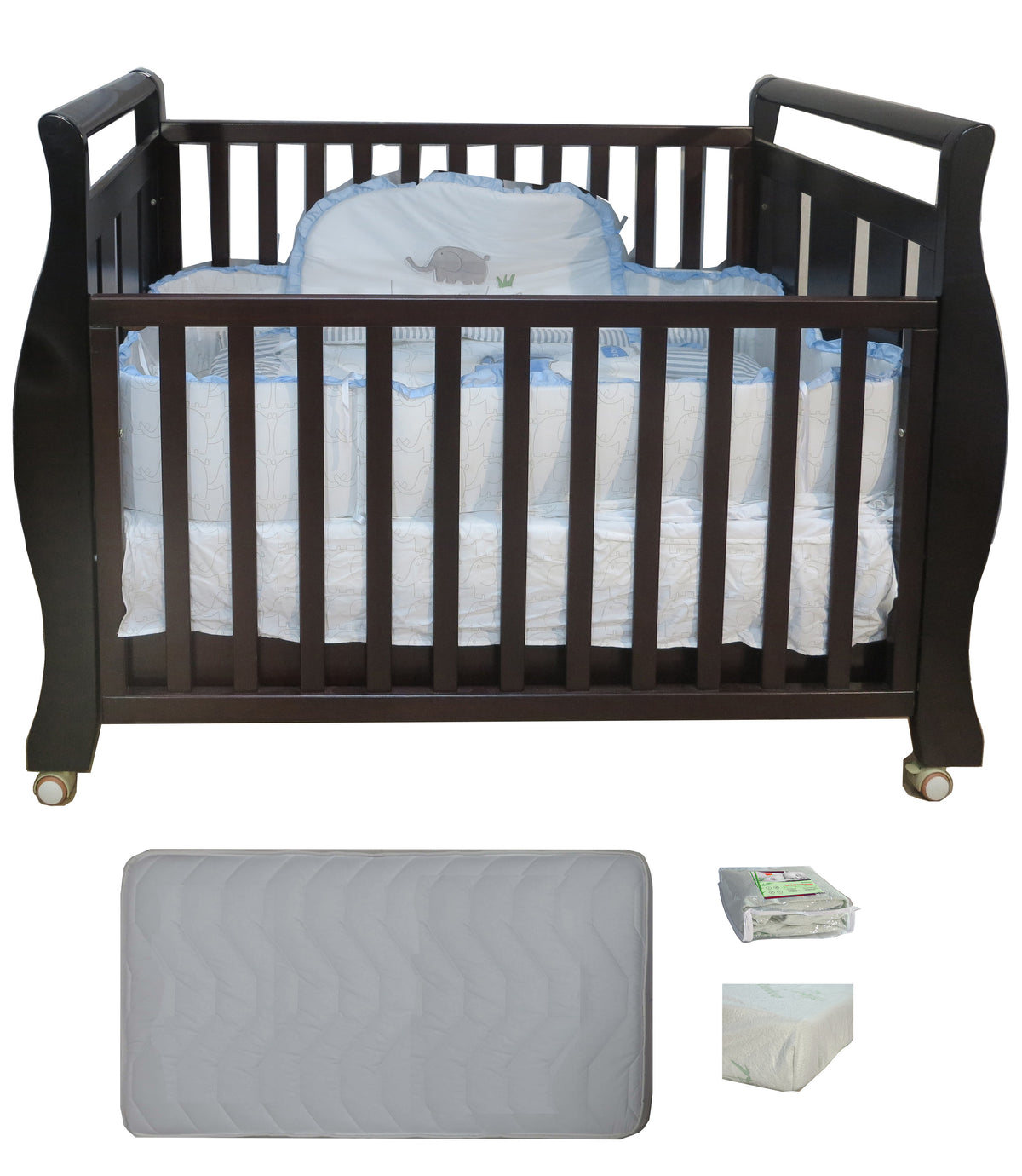 Babyworth Sleigh Cot  with Mattress - Babyworth