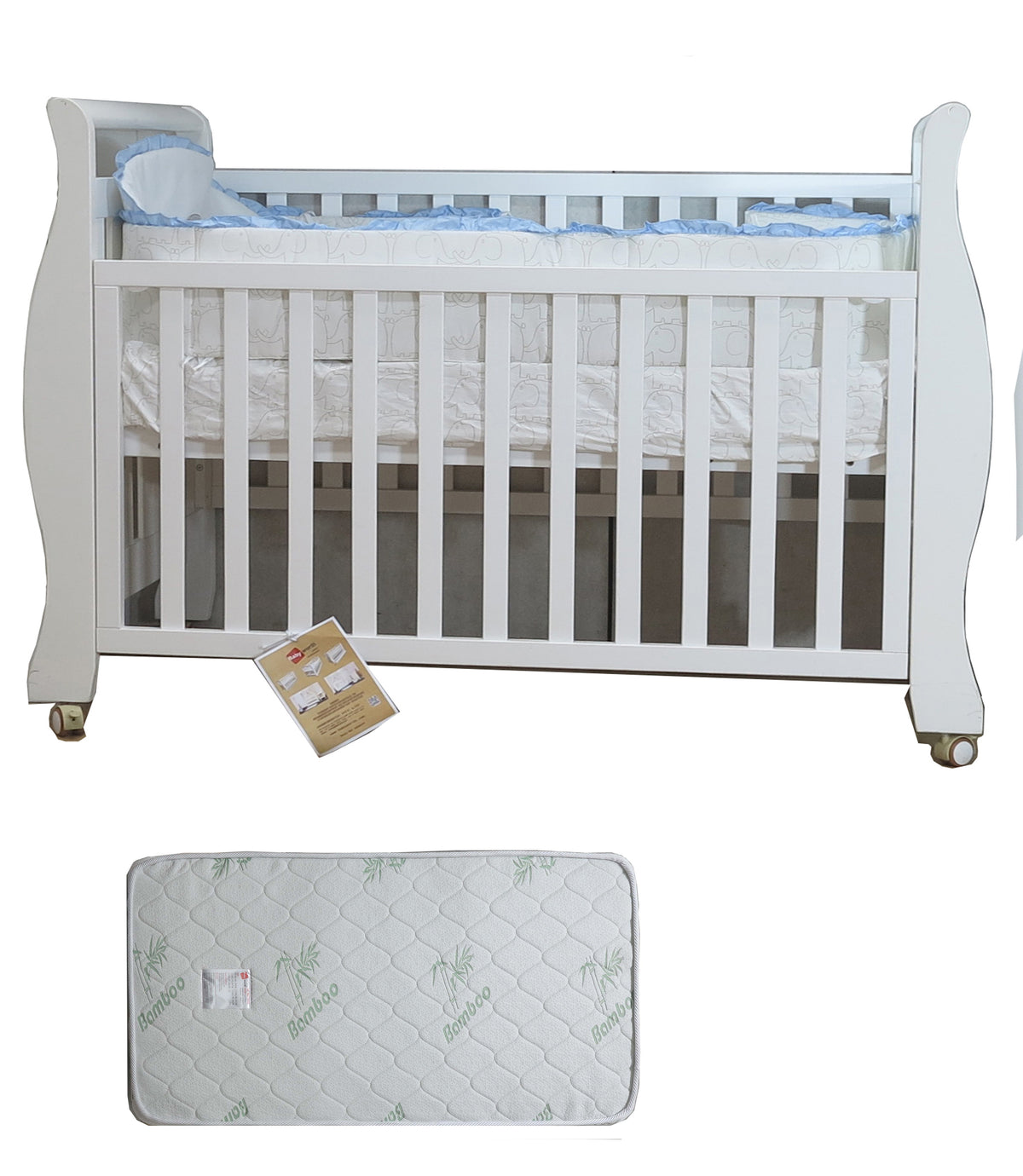 Babyworth Sleigh Cot  with Mattress - Babyworth