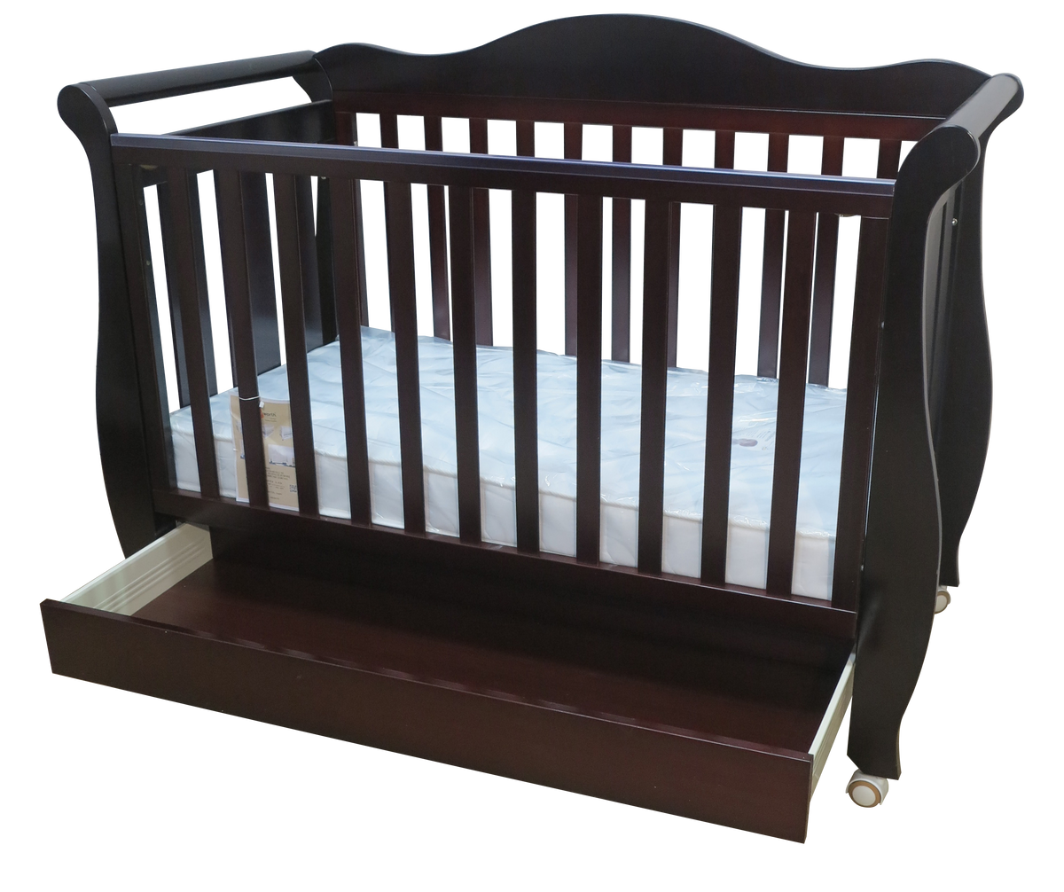 Babyworth  Imperial Sleigh Cot With Drawer And Mattress - Babyworth