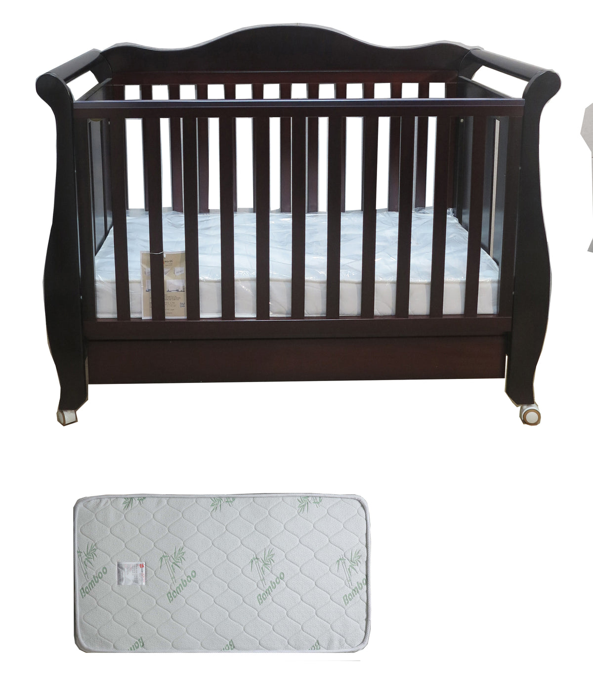 Babyworth  Imperial Sleigh Cot With Mattress - Babyworth