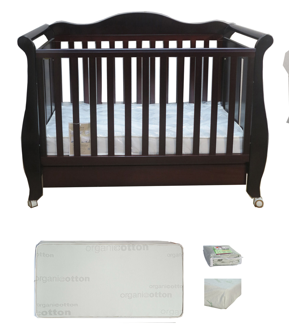 Babyworth  Imperial Sleigh Cot With Mattress - Babyworth