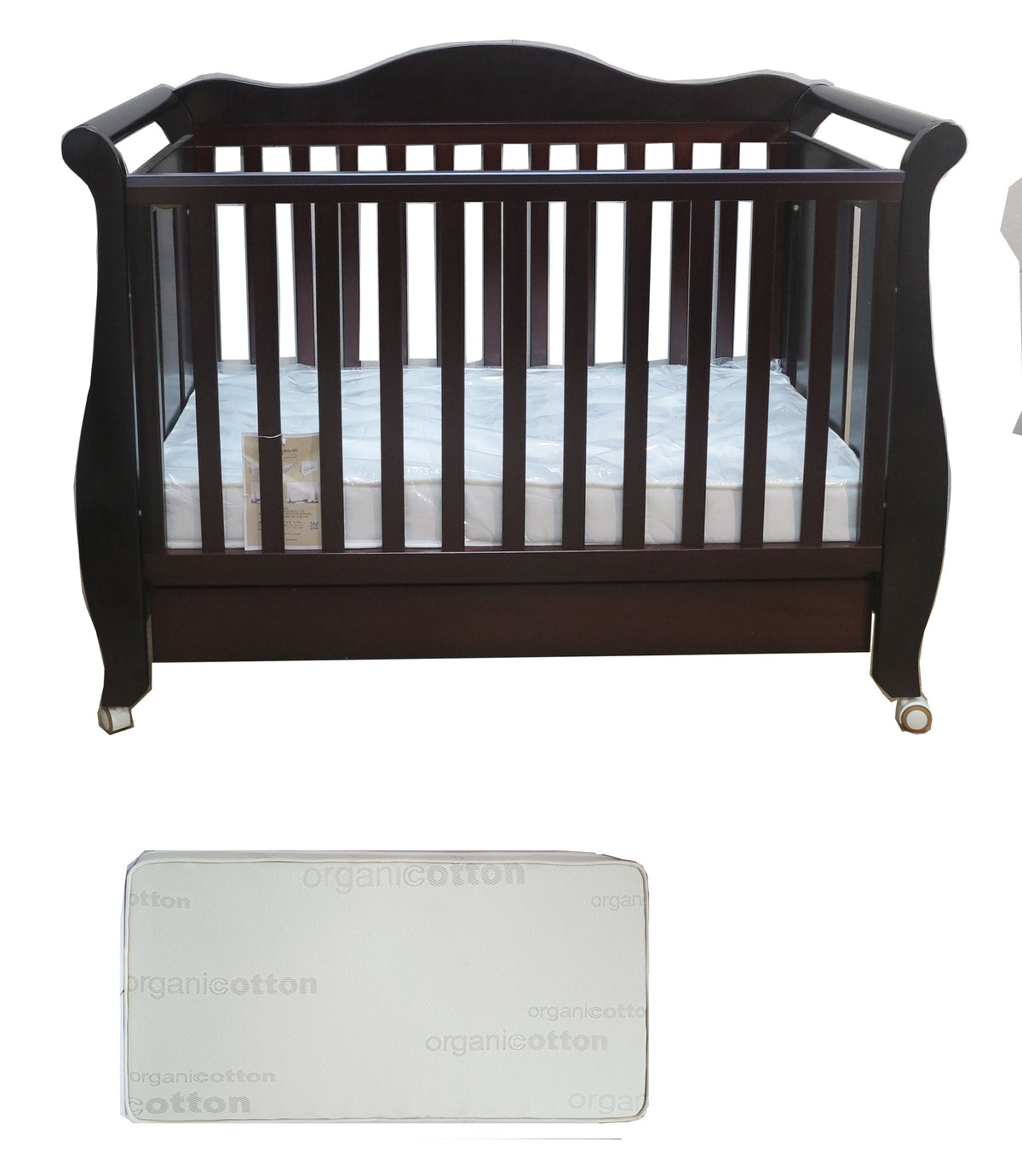 Babyworth  Imperial Sleigh Cot With Mattress - Babyworth